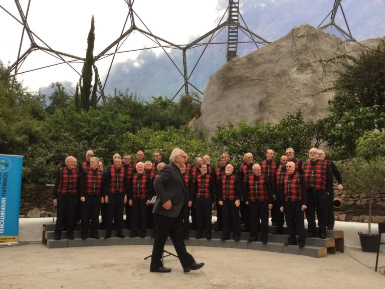 The choir in concert at The Eden Project in Cornwall.